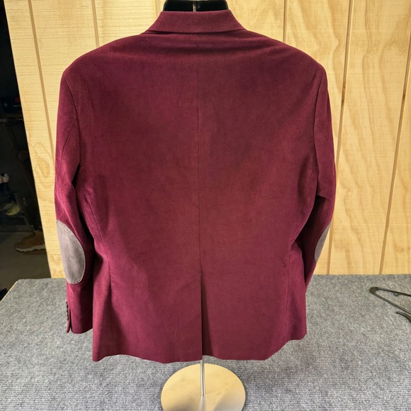 LAUREN Ralph Lauren Mens Corduroy Blazer Jacket Burgundy 43S charm Class preppy - Picture 11 of 16